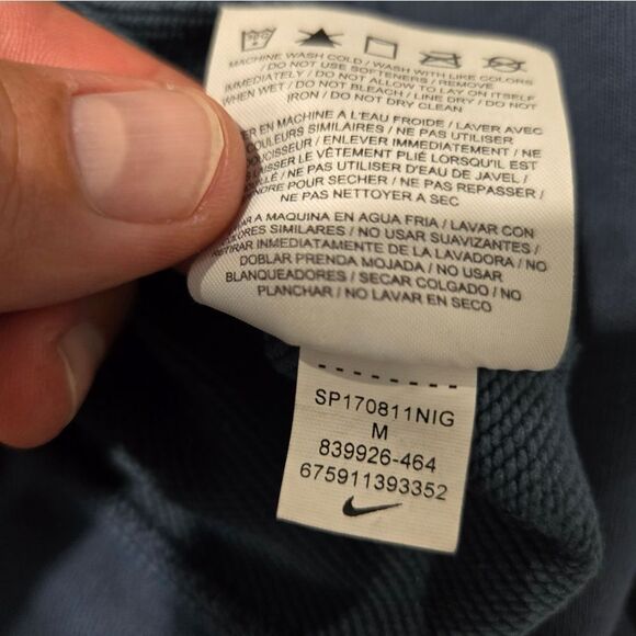 🐢 Nike Dri-Fit Navy Blue Versa Long Sleeve Open Back Sweatshirt Medium M - Picture 5 of 11